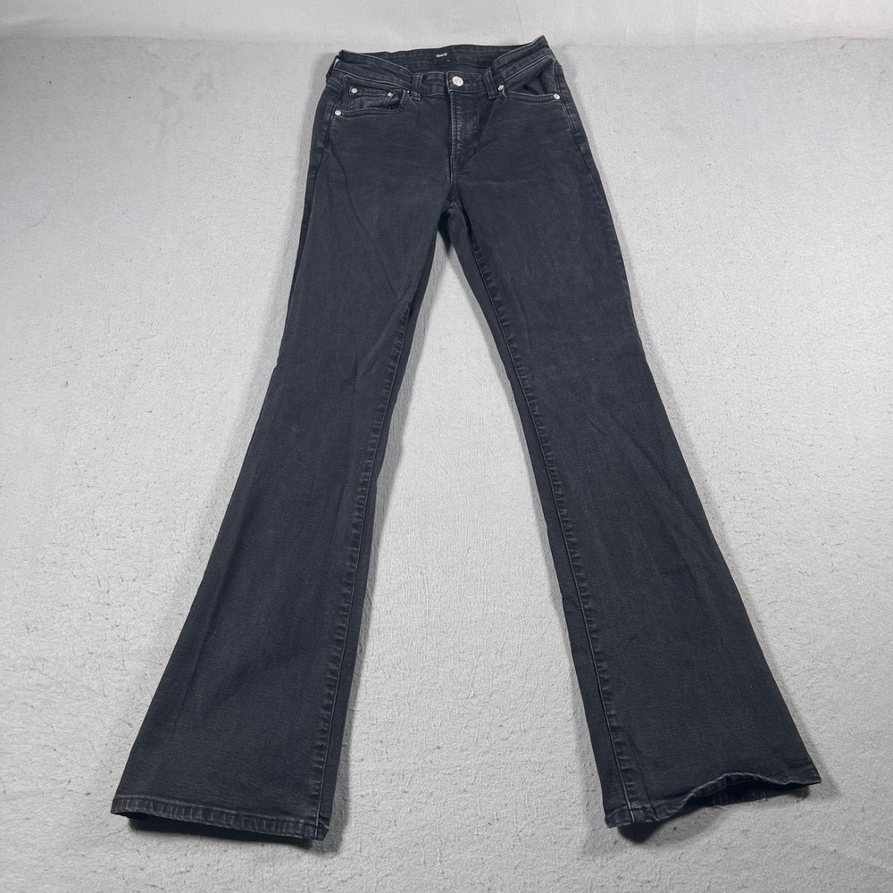 EDWIN Jeans Women Size 25‎ Flare Jeans Stretch Denim Black Bootcut Casual
